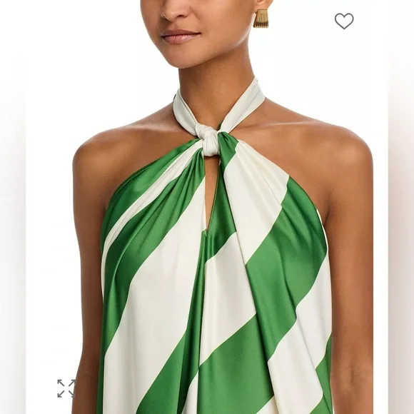 Ronny Kobo Chantel Green and White Striped Halter Maxi Dress size Medium. Ronny Kobo Chantel Green and White Striped Halter Maxi Dress size Medium.